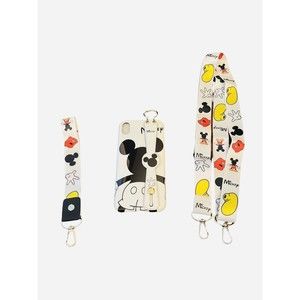Mickey Mouse iphone XR Case with Straps Black White 6” X 3”